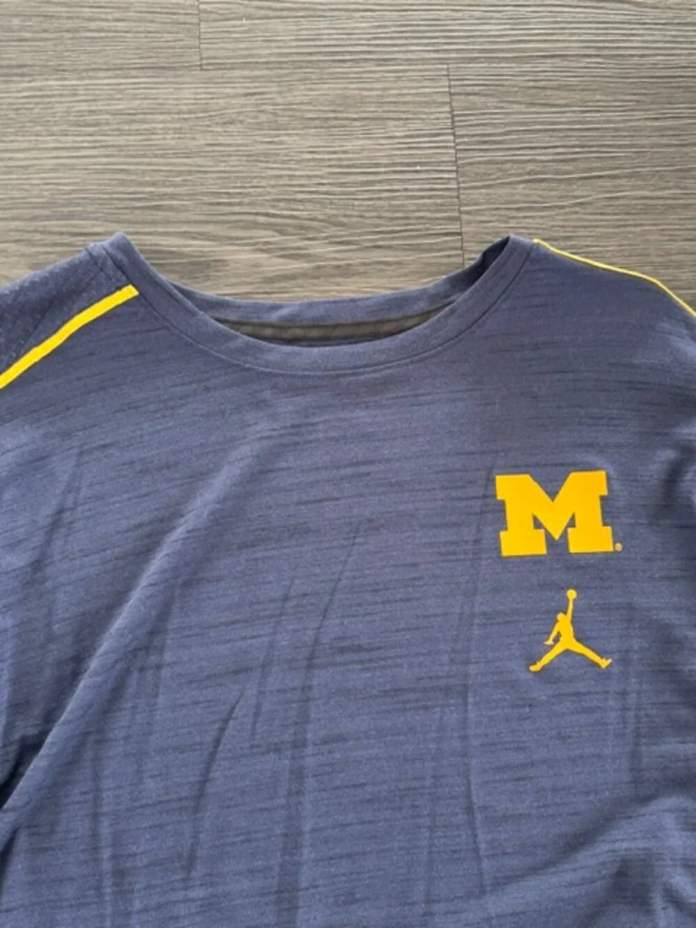 Nike Jordan Brand Michigan Wolverines Long Sleeve Shirt Size XL Blue Dri-Fit